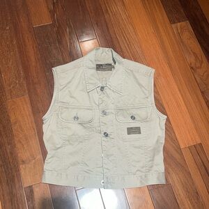 Calvin Klein Jeans Size Small Khaki Cropped Vest